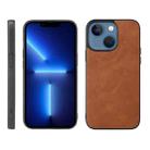 For iPhone 13 mini Cowhide Texture PU Phone Case (Brown) - 1