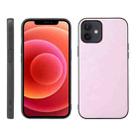 For iPhone 12 mini Cowhide Texture PU Phone Case (Pink) - 1