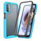 For Motorola Moto G31 / G41 Starry Sky Full Body Hybrid Shockproof Phone Case(Sky Blue) - 1