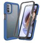 For Motorola Moto G51 5G Starry Sky Full Body Hybrid Shockproof Phone Case(Royal Blue) - 1
