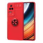 For Xiaomi Redmi K40S Metal Ring Holder TPU Phone Case(Red) - 1