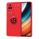 For Xiaomi Redmi K50 / K50 Pro Metal Ring Holder TPU Phone Case(Red) - 1