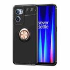 For OnePlus Nord CE 2 5G Metal Ring Holder TPU Phone Case(Black+Rose Gold) - 1