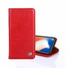 For OPPO A52 Non-Magnetic Retro Texture Horizontal Flip Leather Phone Case(Red) - 1