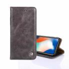 For OPPO A54 4G Non-Magnetic Retro Texture Horizontal Flip Leather Phone Case(Gray) - 1