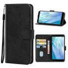 Leather Phone Case For Sharp Aquos Sense 3 Basic(Black) - 1