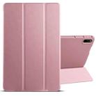 For Huawei Matepad 11 2021 3-folding Honeycomb TPU Leather Tablet Case(Rose Gold) - 1