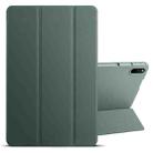 For Huawei Matepad 11 2021 3-folding Honeycomb TPU Leather Tablet Case(Pine Green) - 1