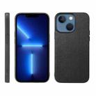 For iPhone 13 mini Wood Texture PU Phone Case (Black) - 1