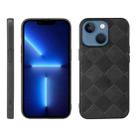 For iPhone 13 mini Weave Plaid PU Phone Case (Black) - 1