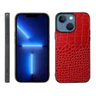 For iPhone 13 mini Crocodile Top Layer Cowhide Leather Case (Red) - 1