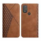 For Motorola Moto G Power 2022 Diamond Splicing Skin Feel Magnetic Leather Phone Case(Brown) - 1