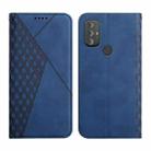 For Motorola Moto G Power 2022 Diamond Splicing Skin Feel Magnetic Leather Phone Case(Blue) - 1