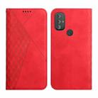 For Motorola Moto G Power 2022 Diamond Splicing Skin Feel Magnetic Leather Phone Case(Red) - 1