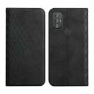 For Motorola Moto G Power 2022 Diamond Splicing Skin Feel Magnetic Leather Phone Case(Black) - 1