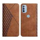 For Motorola Moto G31 / G41 Diamond Splicing Skin Feel Magnetic Leather Phone Case(Brown) - 1