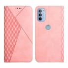 For Motorola Moto G31 / G41 Diamond Splicing Skin Feel Magnetic Leather Phone Case(Rose Gold) - 1