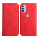 For Motorola Moto G51 5G Diamond Splicing Skin Feel Magnetic Leather Phone Case(Red) - 1