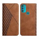 For Motorola Moto G71 5G Diamond Splicing Skin Feel Magnetic Leather Phone Case(Brown) - 1