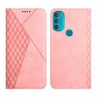 For Motorola Moto G71 5G Diamond Splicing Skin Feel Magnetic Leather Phone Case(Rose Gold) - 1