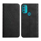For Motorola Moto G71 5G Diamond Splicing Skin Feel Magnetic Leather Phone Case(Black) - 1