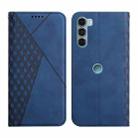 For Motorola Moto G200 5G / Edge S30 Diamond Splicing Skin Feel Magnetic Leather Phone Case(Blue) - 1