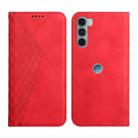 For Motorola Moto G200 5G / Edge S30 Diamond Splicing Skin Feel Magnetic Leather Phone Case(Red) - 1