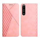 For Sony Xperia 1 III Diamond Splicing Skin Feel Magnetic Leather Phone Case(Rose Gold) - 1