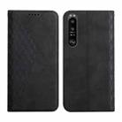 For Sony Xperia 1 III Diamond Splicing Skin Feel Magnetic Leather Phone Case(Black) - 1