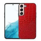 For Samsung Galaxy S22 5G Crocodile Top Layer Cowhide Leather Phone Case(Red) - 1