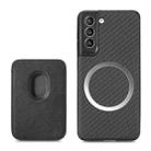 For Samsung Galaxy S21 5G Carbon Fiber Leather Card Magsafe Phone Case(Black) - 1