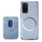 For Samsung Galaxy S20+ Carbon Fiber Leather Card Magsafe Phone Case(Blue) - 1