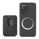 For Samsung Galaxy S20 FE Carbon Fiber Leather Card Magsafe Phone Case(Black) - 1