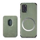 For Samsung Galaxy A31 Carbon Fiber Leather Card Magsafe Phone Case(Green) - 1