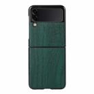 For Samsung Galaxy Z Flip 3 5G Wood Texture PU Phone Case(Green) - 1