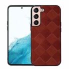 For Samsung Galaxy S22+ 5G Weave Plaid PU Phone Case(Brown) - 1