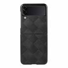 For Samsung Galaxy Z Flip 3 5G Weave Plaid PU Phone Case(Black) - 1