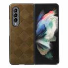 For Samsung Galaxy Z Fold3 5G Weave Plaid PU Phone Case(Green) - 1