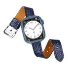 Twist Braided Leather Watch Band For Apple Watch Ultra 49mm / Series 8&7 45mm / SE 2&6&SE&5&4 44mm / 3&2&1 42mm(Blue) - 1