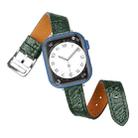 Twist Braided Leather Watch Band For Apple Watch Ultra 49mm / Series 8&7 45mm / SE 2&6&SE&5&4 44mm / 3&2&1 42mm(Green) - 1