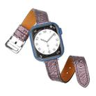 Twist Braided Leather Watch Band For Apple Watch Ultra 49mm / Series 8&7 45mm / SE 2&6&SE&5&4 44mm / 3&2&1 42mm(Purple) - 1