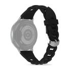 22mm Ring Buckle Silicone Watch Band(Black) - 1