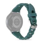 22mm Ring Buckle Silicone Watch Band(Green) - 1