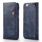 For iPhone 7 / 8 Denior Oil Wax Cowhide Magnetic Button Horizontal Flip Leather Case with Card Slots & Wallet(Dark Blue) - 1