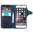 For iPhone 7 / 8 Denior Oil Wax Cowhide Magnetic Button Horizontal Flip Leather Case with Card Slots & Wallet(Dark Blue) - 4