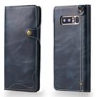 For Galaxy Note 8 Denior Oil Wax Cowhide Magnetic Button Horizontal Flip Leather Case with Card Slots & Wallet(Dark Blue) - 1