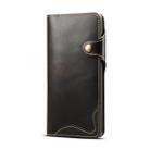 For Huawei Mate 20 Denior Oil Wax Cowhide Magnetic Button Horizontal Flip Leather Case with Card Slots & Wallet(Black) - 1