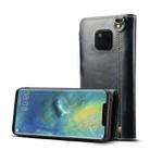 For Huawei Mate 20 Pro Denior Oil Wax Cowhide Magnetic Button Horizontal Flip Leather Case with Card Slots & Wallet(Dark Blue) - 1