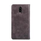 For OnePlus 6T Non-Magnetic Retro Texture Horizontal Flip Leather Case with Holder & Card Slots & Wallet(Grey) - 3