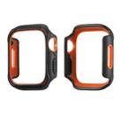 PC+TPU Two-color Frame Watch Case For Apple Watch Series 8 / 7 45mm(Black+Orange) - 1